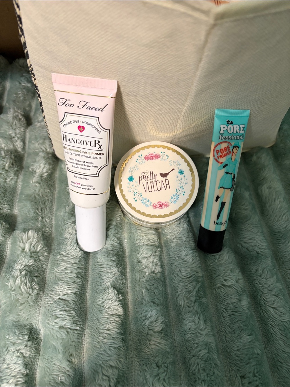 Too Faced Hangover Rx Hydrating Face Primer and translucent powder
